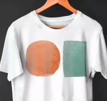 T-shirt impressão de retângulo de círculo colorido - TenStickers