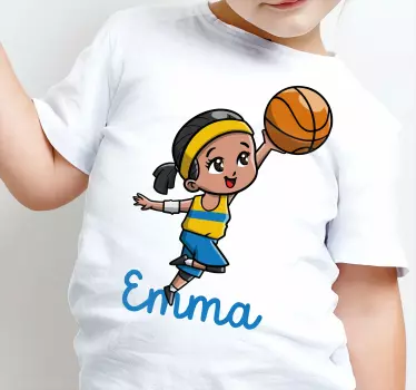 T-shirt infantil de jogador de basquete feminino - TenStickers