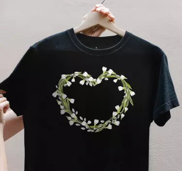 T-shirt mães e filhas arranjo de coração floral - TenStickers