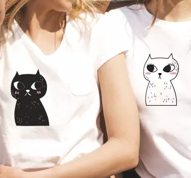 T-shirt mães e filhas companheiros gatos fofos - TenStickers