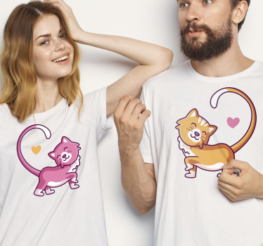T-shirt gatos machos e fêmeas - TenStickers