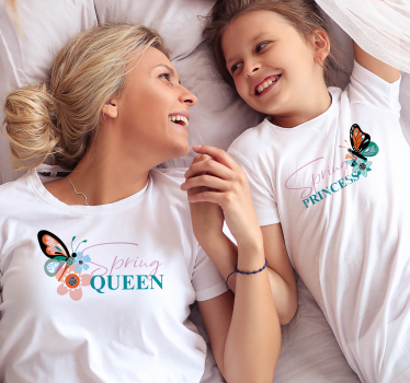T-shirt mães e filhas primavera e princesa - TenStickers