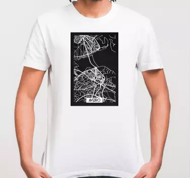 T-shirt mapa topográfico de aveiro - TenStickers