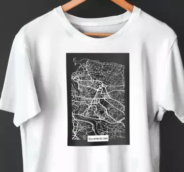 t-shirt mapa topográfico vila nova de gaia - TenStickers