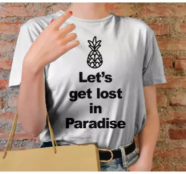 T-shirt mensagem do paraíso do abacaxi - TenStickers
