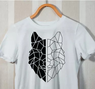 T-shirt metade preta metade branca - TenStickers
