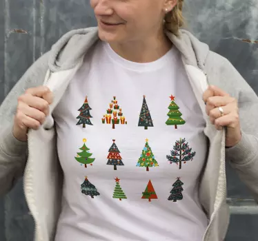 T-shirt natal Árvores festivas alegres - TenStickers