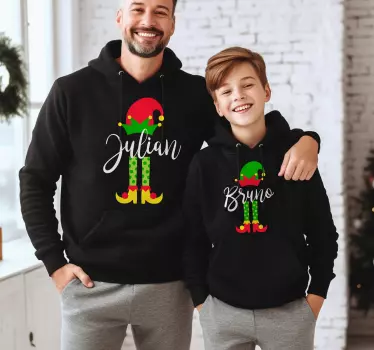 T-shirt natal família elfa - TenStickers