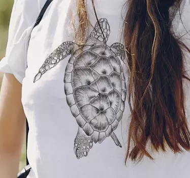 T-shirt original tartaruga desenhada mão  - TenStickers