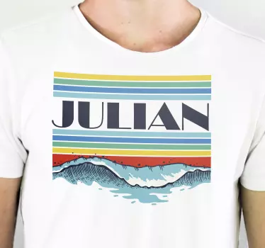 T-shirt padrão de ondas coloridas - TenStickers