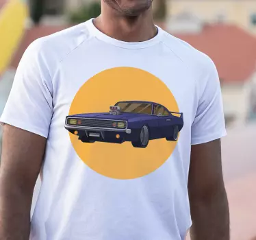 T-shirt pais e filhos carro clássico muscle - TenStickers