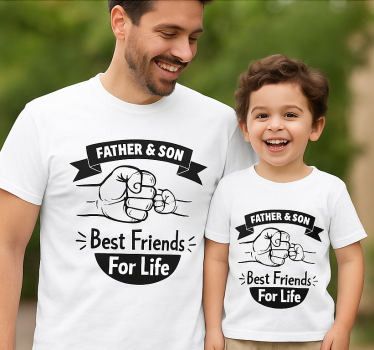 T-shirt pais e filhos cumprimento de pai - TenStickers