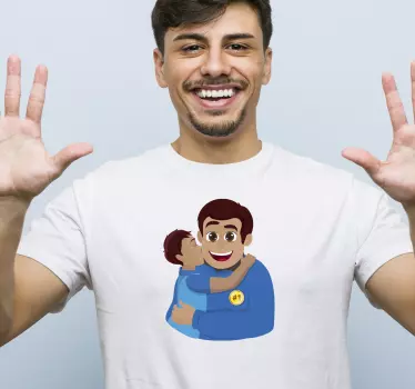 T-shirt pais e filhos pai feliz abraçando filho - TenStickers