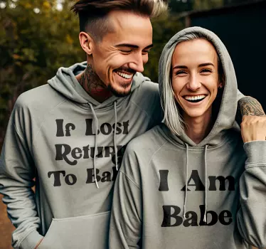 T-shirt de casais se perdido, volte para - TenStickers