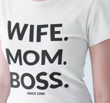 T-shirt para o dia da mãe Wife Mom Boss - TenStickers