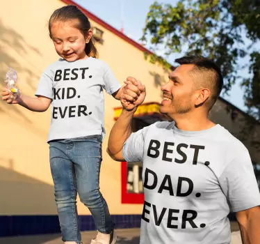 T-shirt para pais e filhos Best Dad Kid Ever - TenStickers