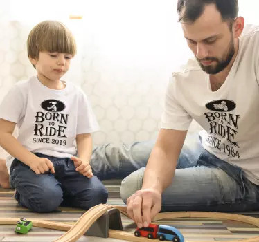 T-shirt para pais e filhos Born to Ride - TenStickers