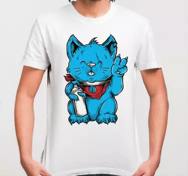 T-shirt personagem gato azul - TenStickers