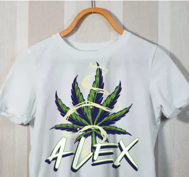 T-shirt personalizável com design de folha personalizado - TenStickers