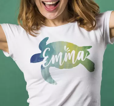 T-shirt personalizável com gráfico de tartaruga - TenStickers