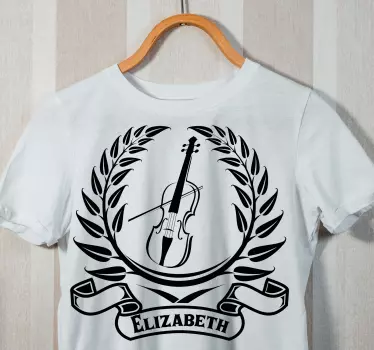T-shirt personalizável emblema de laureado musical - TenStickers