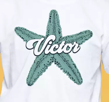 T-shirt personalizável estrela-do-mar com nome victor - TenStickers