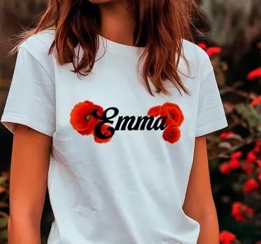 T-shirt para personalizar flores de papoula - TenStickers