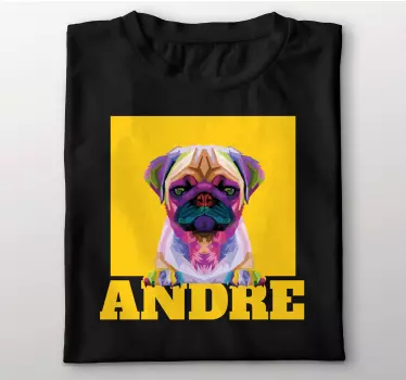 T-shirt retrato de cachorro colorido personalizado - TenStickers