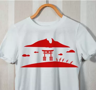 T-shirt silhueta do portão da montanha - TenStickers