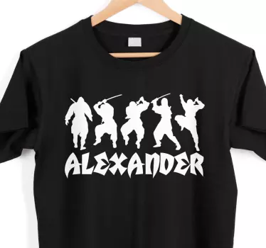 T-shirt silhuetas de ninja em ação - TenStickers