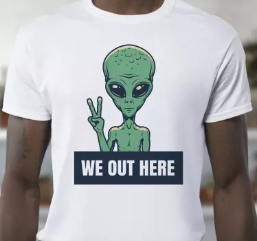 T-shirt sinal de paz alienígena - TenStickers