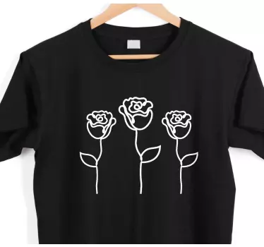 T-shirt trio de botões de rosa minimalista - TenStickers