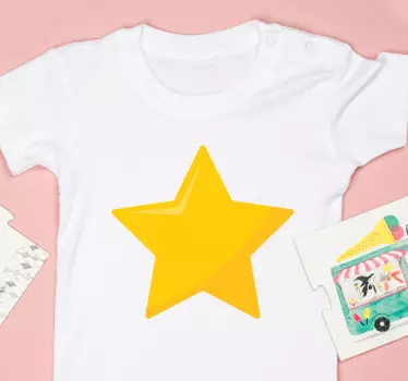 T-shirtamarela clássica estrela infantil - TenStickers