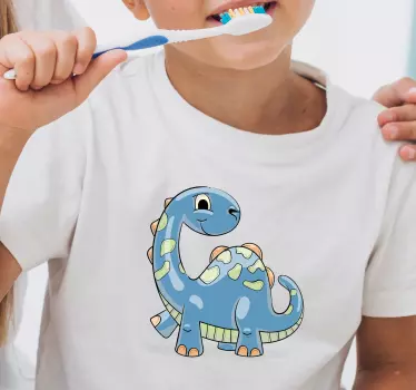 T-shirtazul dos desenhos animados do dinossauro - TenStickers