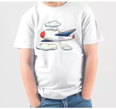 T-shirtde criança de avião nariz vermelho - TenStickers