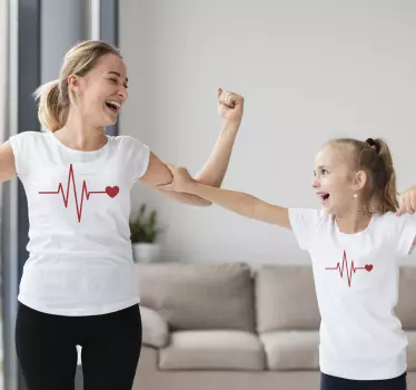 T-shirtde mãe e filha batimentos cardíacos - TenStickers