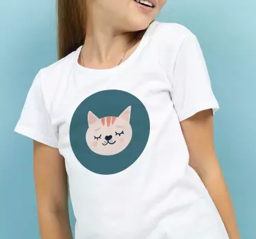 T-shirtfofa cabeça de gato infantil - TenStickers