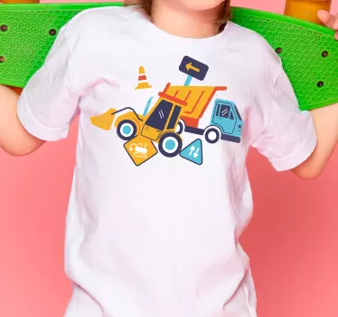T-shirtinfantil de canteiro de obras de desenho animado - TenStickers