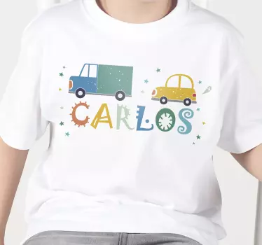 T-shirtinfantil personalizada para carro e caminhão - TenStickers