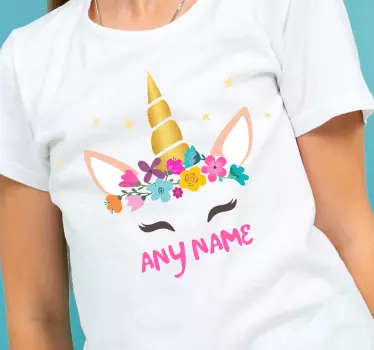 T-shirtinfantil unicórnio personalizável - TenStickers