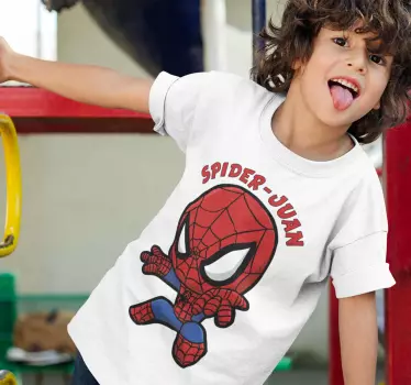 T-shirts infantis Homem-aranha com nome - TenStickers