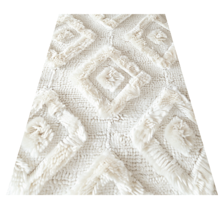 Tapete vinílico branco padrão de diamante - TenStickers