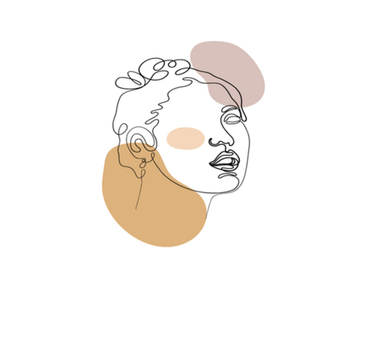 Tapete vinílico branco rosto abstrato e círculos - TenStickers