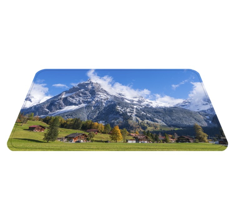 Tapete vinílico casa de banho vista dos alpes - TenStickers
