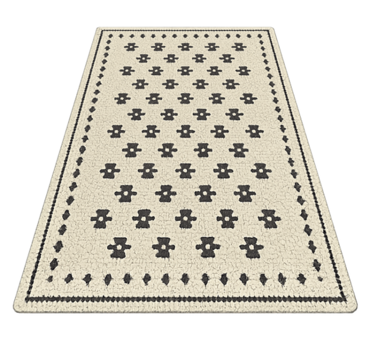 Tapete vinílico sala de estar mosaico de flores - TenStickers