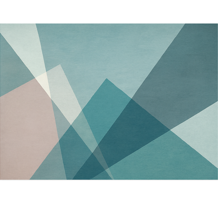 Tapete vinílico azul design abstrato geométrico - TenStickers