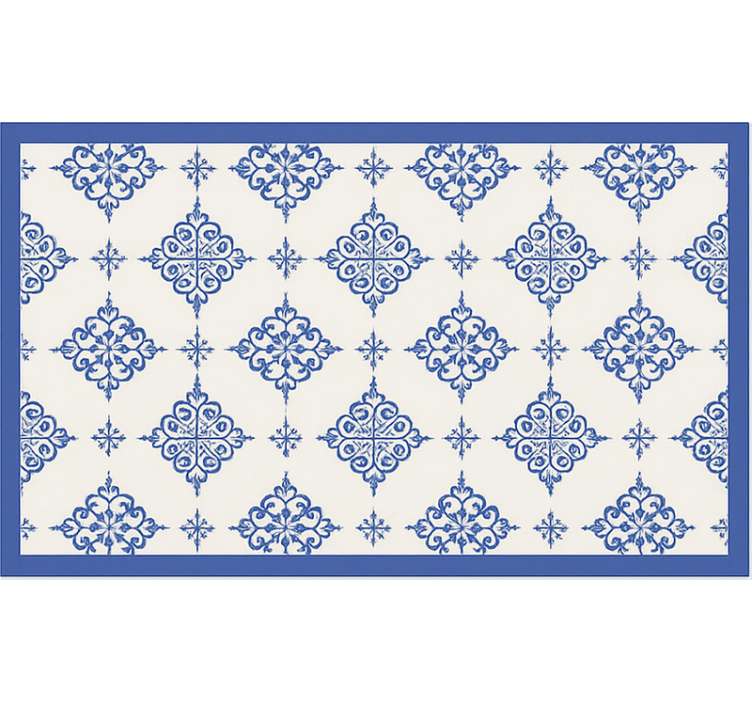 Tapete vinílico azul azulejos bege marroquinos - TenStickers