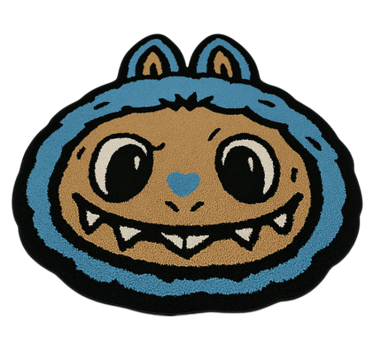 Tapete em vinil infantil design de labubu azul - TenStickers