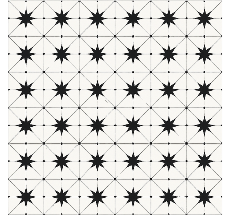 Tapete vinílico para sala de jantar padrão de estrela encáustica - TenStickers