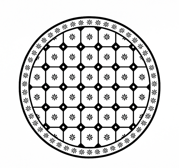 Tapete vinílico para sala de jantar padrão de azulejos preto e br - TenStickers